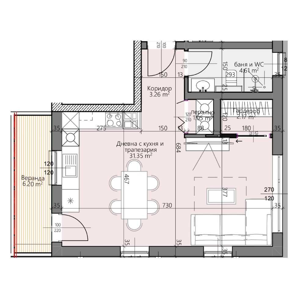 Двустаен апартамент в Пловдив, Христо Смирненски - 62 кв.м за 1000 €/кв.м - Снимка #1