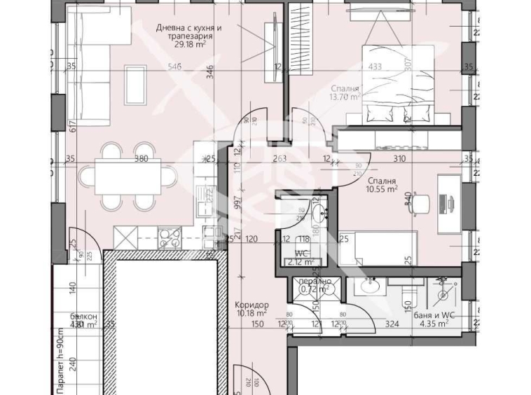 Тристаен апартамент в Пловдив, Христо Смирненски - 108 кв.м за 514 €/кв.м - Снимка #1