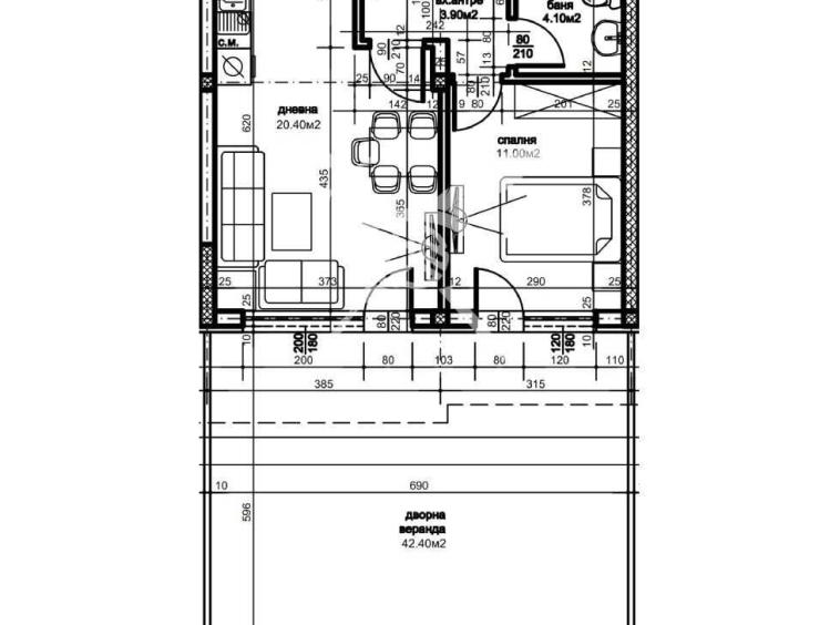 Двустаен апартамент в Пловдив, Остромила - 52 кв.м за 1233 €/кв.м - Снимка #1