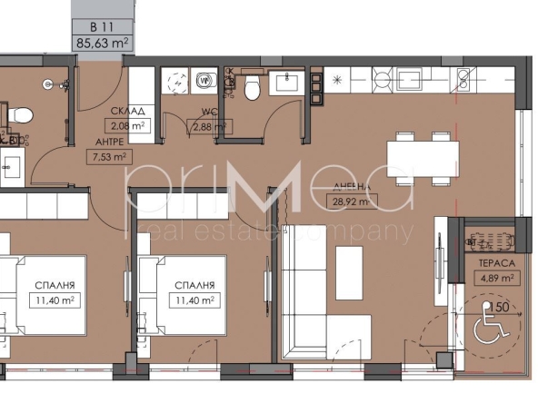 Тристаен апартамент в Бургас, Меден рудник - зона В - 103 кв.м за 559 €/кв.м - Снимка #1