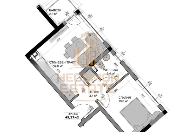 Двустаен апартамент в Варна, Владислав Варненчик - 52 кв.м за 844 €/кв.м - Снимка #1