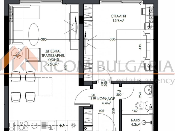 Двустаен апартамент в Варна, Виница - 74 кв.м за 1245 €/кв.м - Снимка #1