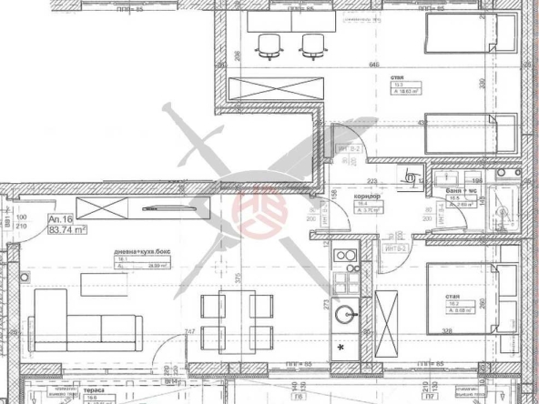 Тристаен апартамент в София, Банишора - 106 кв.м за 1500 €/кв.м - Снимка #1