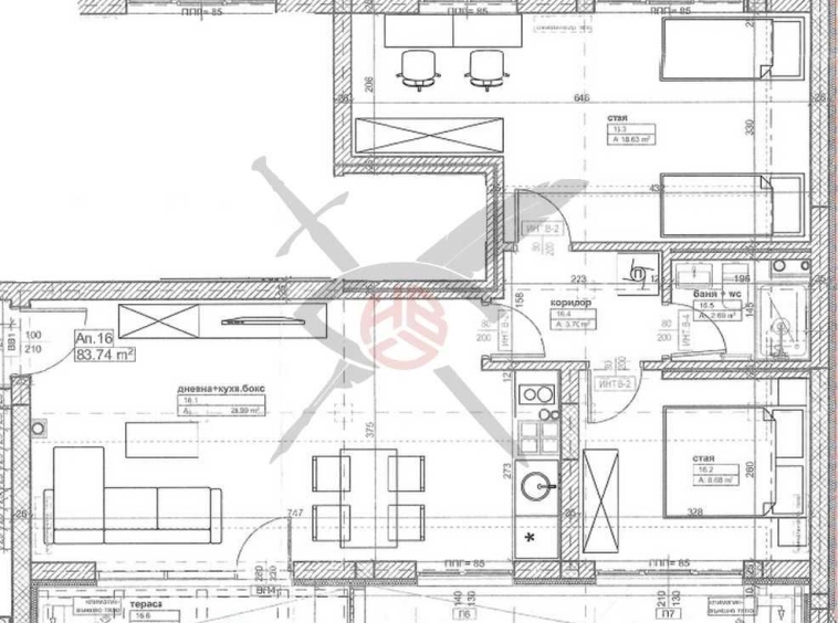 Тристаен апартамент в София, Банишора - 106 кв.м за 1500 €/кв.м - Снимка #1