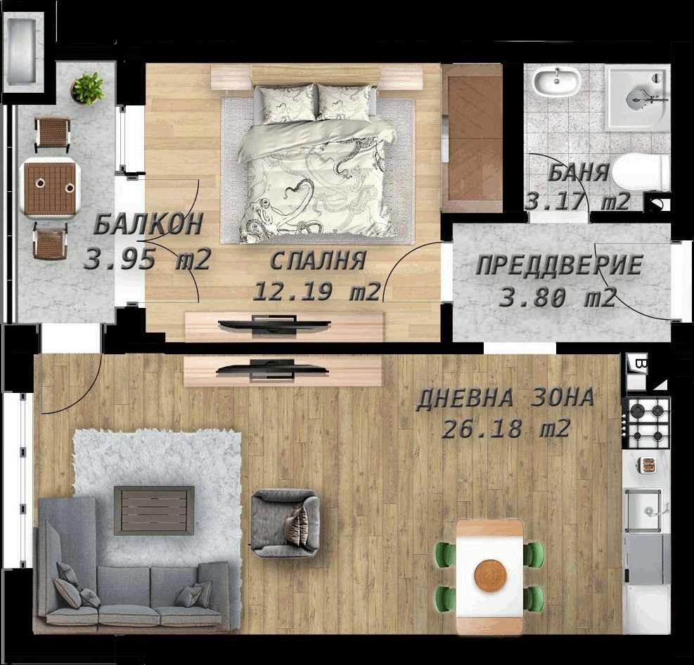 Двустаен апартамент в Пловдив, Беломорски - 65 кв.м за 612 €/кв.м - Снимка #1