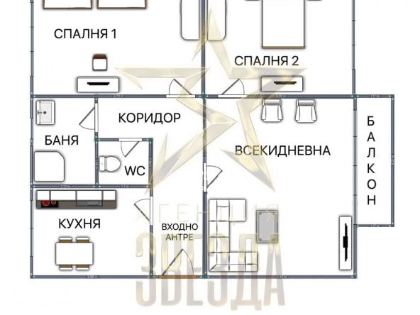Тристаен апартамент в Пловдив, Христо Смирненски - 86 кв.м за 1047 €/кв.м - Снимка #1