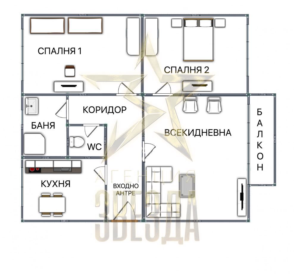 Тристаен апартамент в Пловдив, Христо Смирненски - 86 кв.м за 1047 €/кв.м - Снимка #1