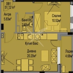 Двустаен апартамент в Бургас, Меден рудник - зона А - 62 кв.м за 879 €/кв.м - Снимка #1