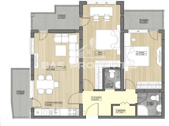 Тристаен апартамент в София, Дружба 2 - 123 кв.м за 1819 €/кв.м - Снимка #1