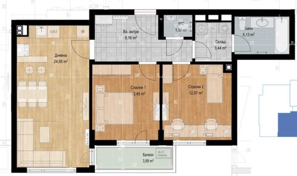 Дава се под наем Тристаен апартамент в София, Младост 4 - 105 кв.м за 209980 € - Снимка #1