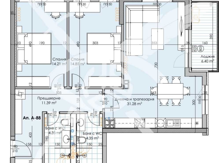 Тристаен апартамент в Пловдив, Кършияка - 121 кв.м за 1800 €/кв.м - Снимка #1