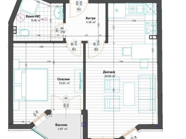 Двустаен апартамент в с. Войводиново, Област Пловдив - 69 кв.м за 890 €/кв.м - Снимка #1