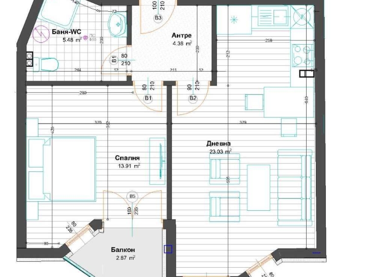 Двустаен апартамент в с. Войводиново, Област Пловдив - 69 кв.м за 890 €/кв.м - Снимка #1