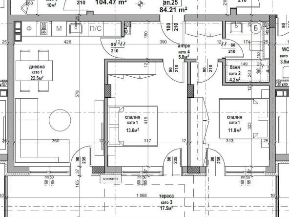 Тристаен апартамент в Стара Загора, Железник - център - 104 кв.м за 674 €/кв.м - Снимка #1