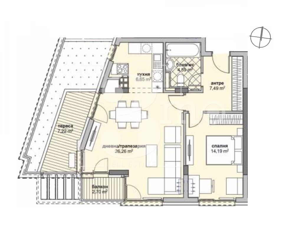 Двустаен апартамент в София, Люлин 6 - 97 кв.м за 1495 €/кв.м - Снимка #1