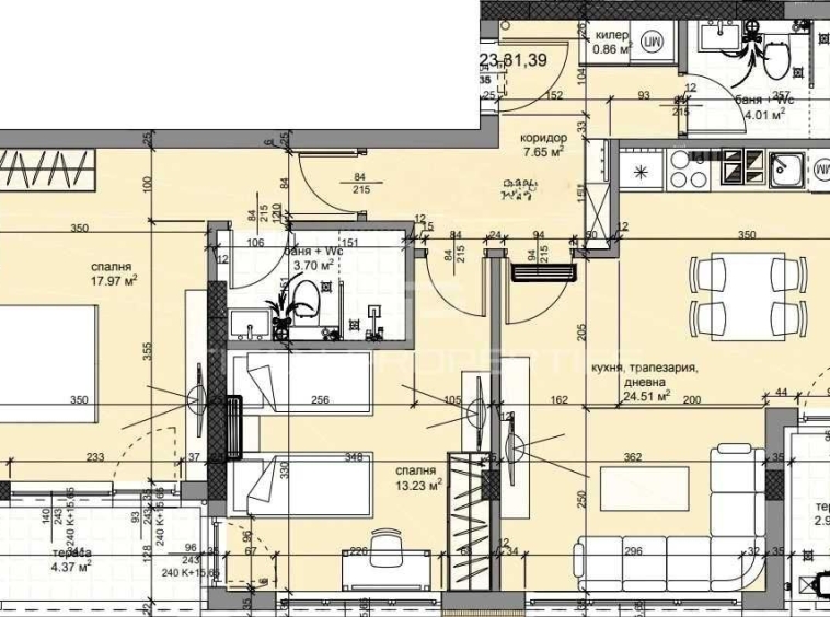Тристаен апартамент в Пловдив, Кючук Париж - 112 кв.м за 1200 €/кв.м - Снимка #1