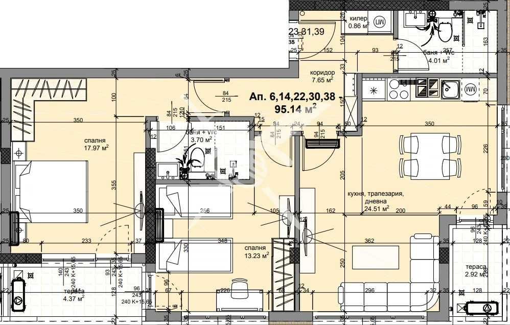 Тристаен апартамент в Пловдив, Кючук Париж - 112 кв.м за 1206 €/кв.м - Снимка #1
