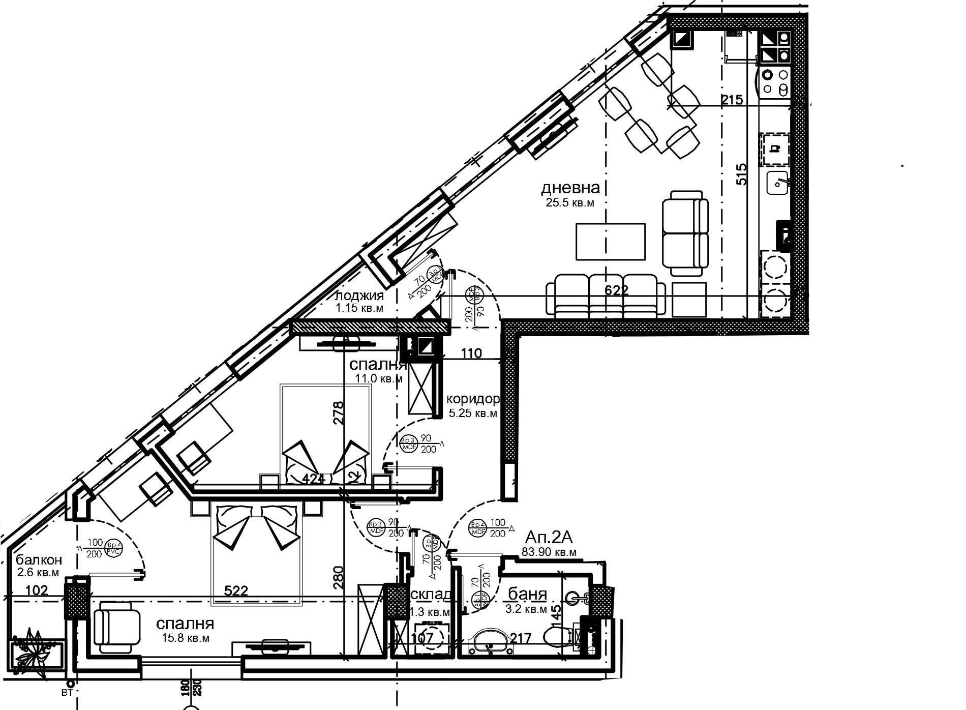 Тристаен апартамент в София, Красна поляна 2 - 94 кв.м за 1049 €/кв.м - Снимка #2
