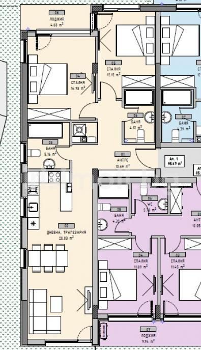 Тристаен апартамент в София, Малинова долина - 111 кв.м за 1341 €/кв.м - Снимка #4