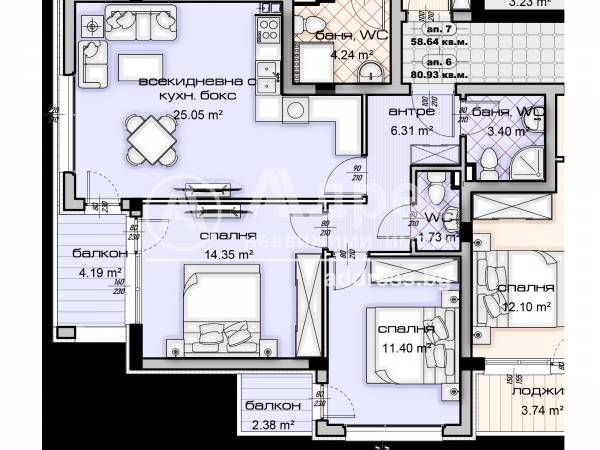 Тристаен апартамент в Варна, Владислав Варненчик - 101 кв.м за 755 €/кв.м - Снимка #3