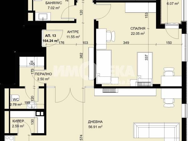 Тристаен апартамент в Варна, м-т Св. Никола - 231 кв.м за 765 €/кв.м - Снимка #7