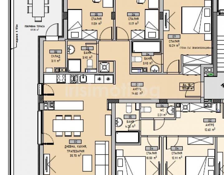 Четиристаен апартамент в София, Малинова долина - 144 кв.м за 1316 €/кв.м - Снимка #3