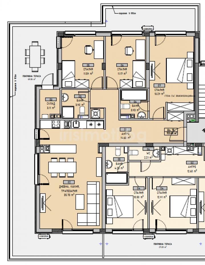 Четиристаен апартамент в София, Малинова долина - 144 кв.м за 1316 €/кв.м - Снимка #3
