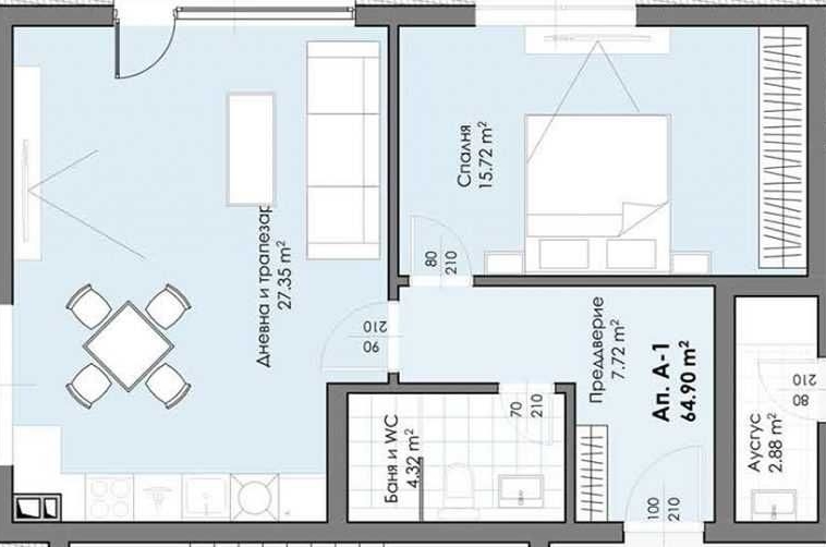 Двустаен апартамент в Пловдив, Христо Смирненски - 82 кв.м за 905 €/кв.м - Снимка #2