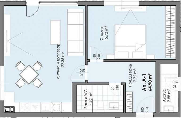 Двустаен апартамент в Пловдив, Христо Смирненски - 82 кв.м за 905 €/кв.м - Снимка #2
