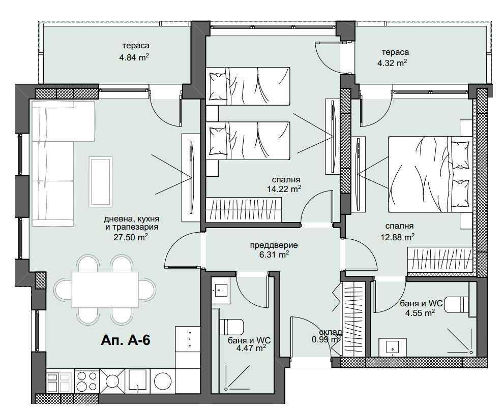 Тристаен апартамент в Пловдив, Христо Смирненски - 113 кв.м за 950 €/кв.м - Снимка #2