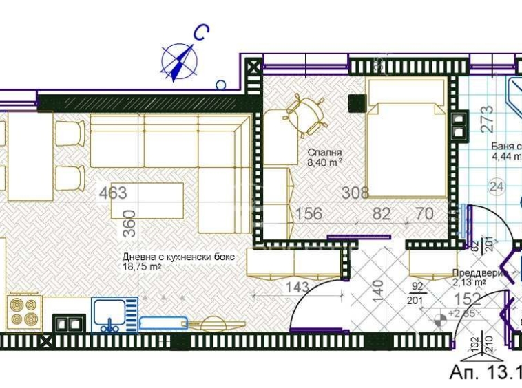 Двустаен апартамент в Пловдив, Христо Смирненски - 52 кв.м за 1336 €/кв.м - Снимка #1