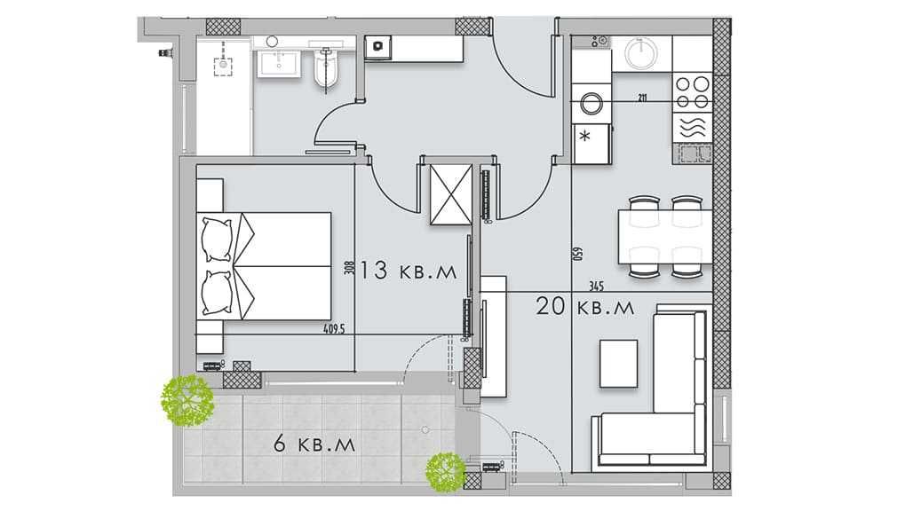 Двустаен апартамент в София, Кръстова вада - 65 кв.м за 2200 €/кв.м - Снимка #1