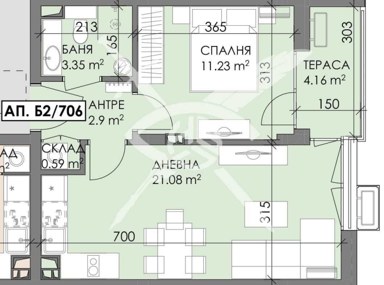 Двустаен апартамент в Бургас, Меден рудник - зона А - 57 кв.м за 1018 €/кв.м - Снимка #1