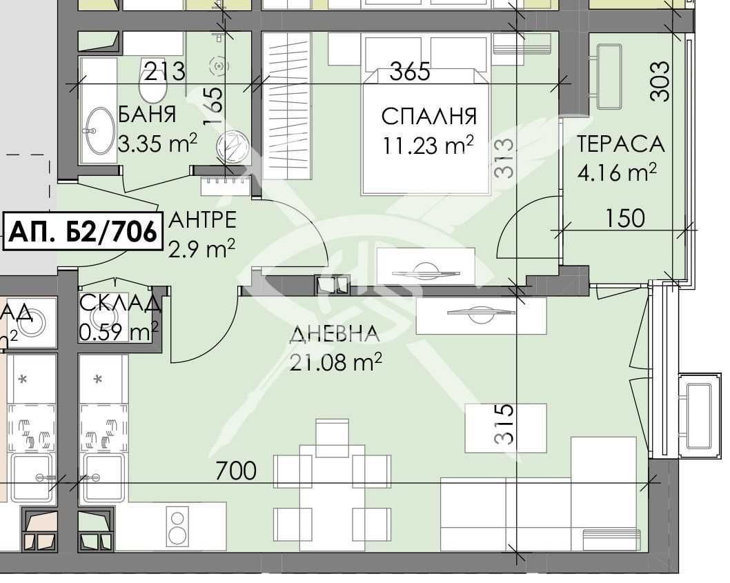 Двустаен апартамент в Бургас, Меден рудник - зона А - 57 кв.м за 1018 €/кв.м - Снимка #1