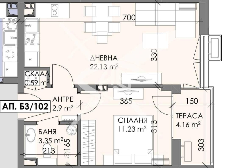 Двустаен апартамент в Бургас, Меден рудник - зона А - 60 кв.м за 825 €/кв.м - Снимка #1