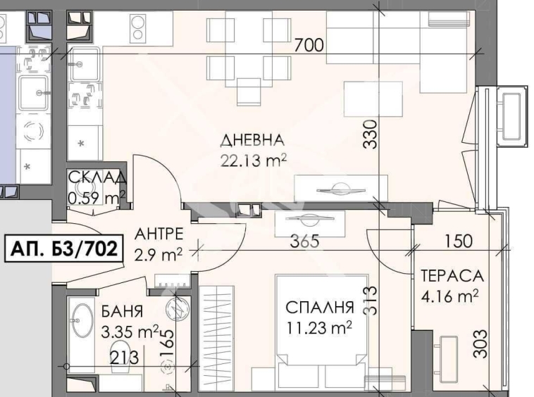 Двустаен апартамент в Бургас, Меден рудник - зона А - 60 кв.м за 1000 €/кв.м - Снимка #1