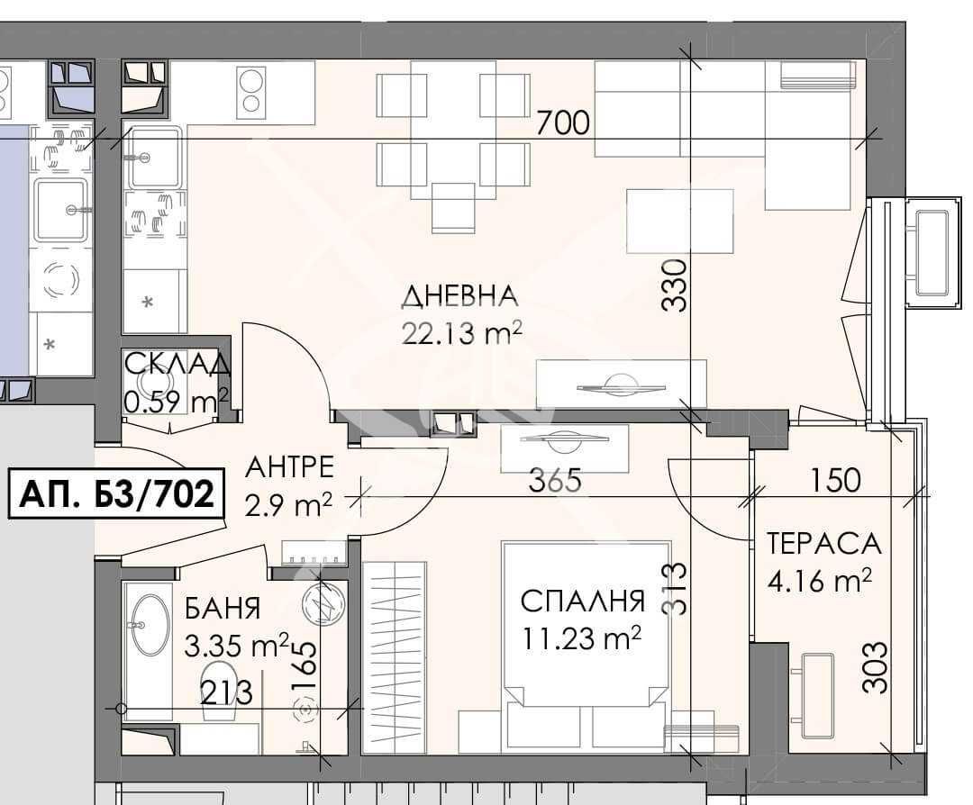 Двустаен апартамент в Бургас, Меден рудник - зона А - 60 кв.м за 1000 €/кв.м - Снимка #1