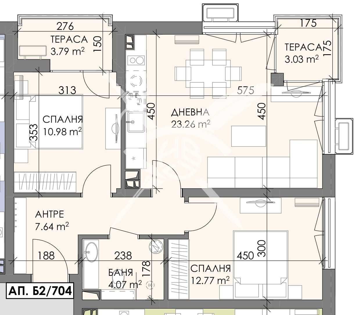 Тристаен апартамент в Бургас, Меден рудник - зона А - 95 кв.м за 1000 €/кв.м - Снимка #1