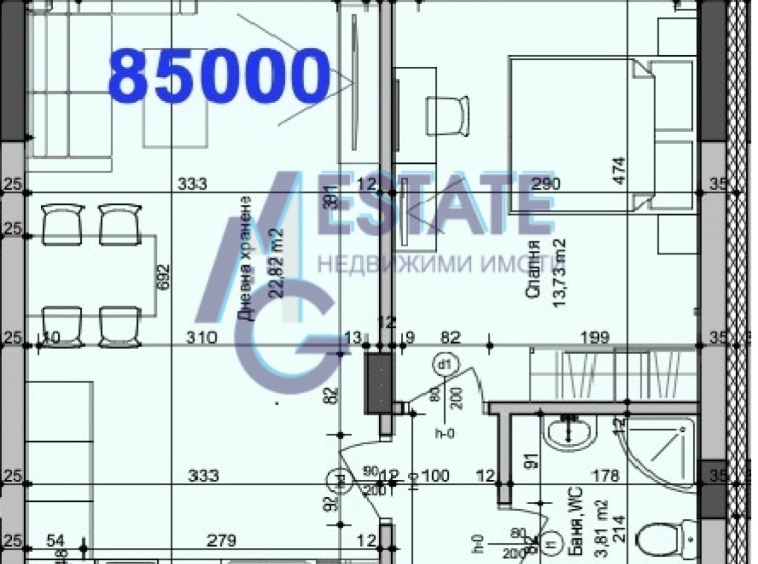 Двустаен апартамент в Бургас, Изгрев - 76 кв.м за 1119 €/кв.м - Снимка #1