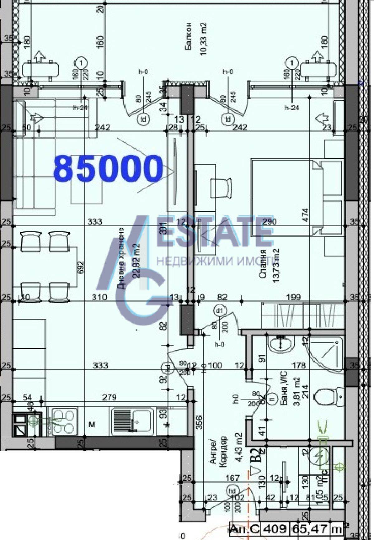 Двустаен апартамент в Бургас, Изгрев - 76 кв.м за 1119 €/кв.м - Снимка #1
