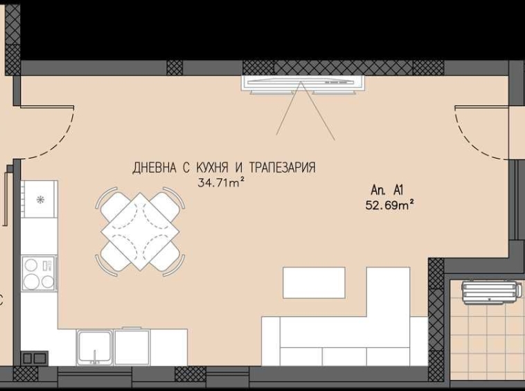 Едностаен апартамент в Пловдив, Остромила - 59 кв.м за 763 €/кв.м - Снимка #1