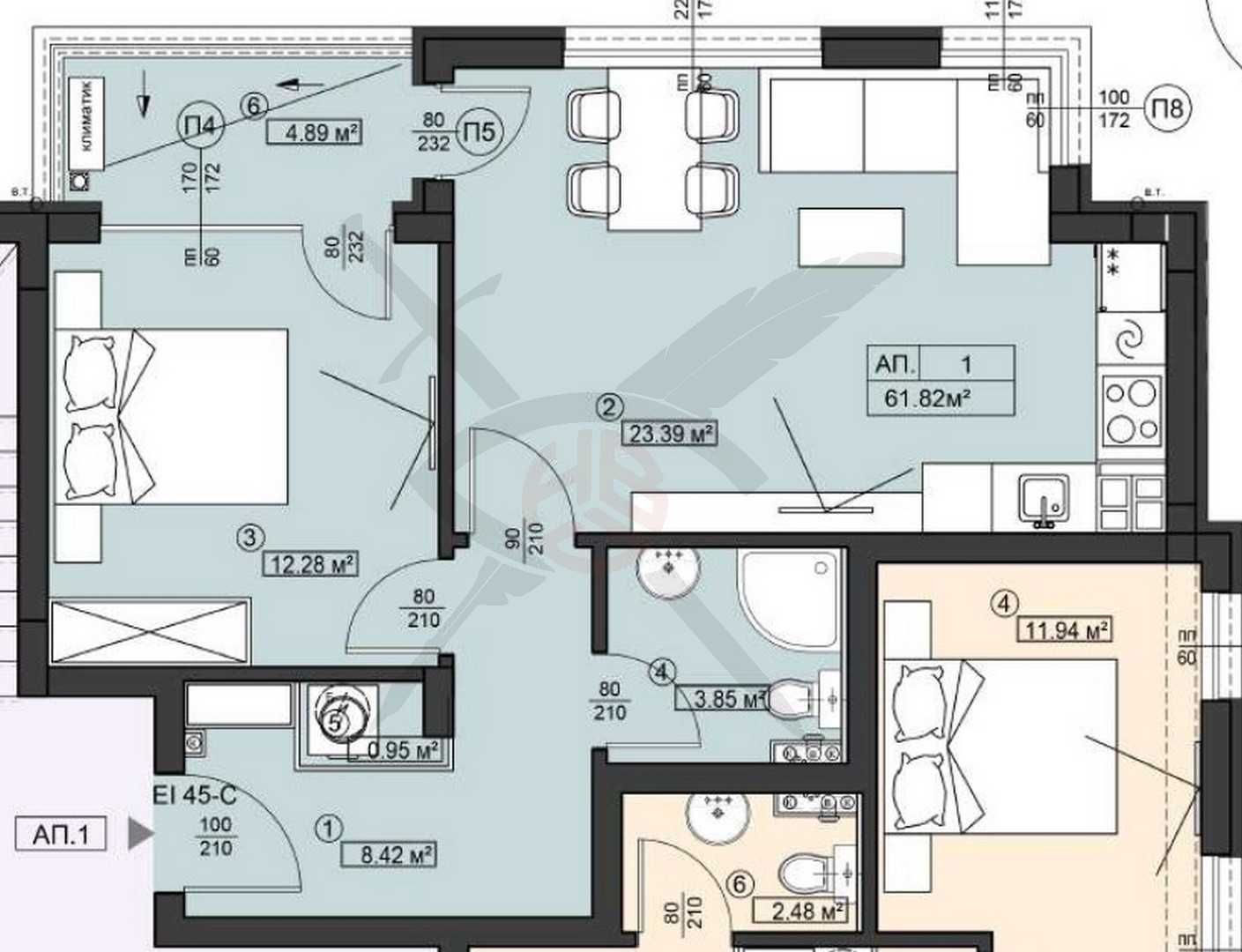 Двустаен апартамент в София, Левски - 76 кв.м за 1557 €/кв.м - Снимка #1