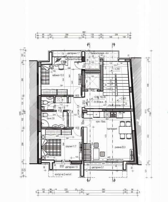 Тристаен апартамент в Пловдив, Кършияка - 113 кв.м за 1461 €/кв.м - Снимка #1