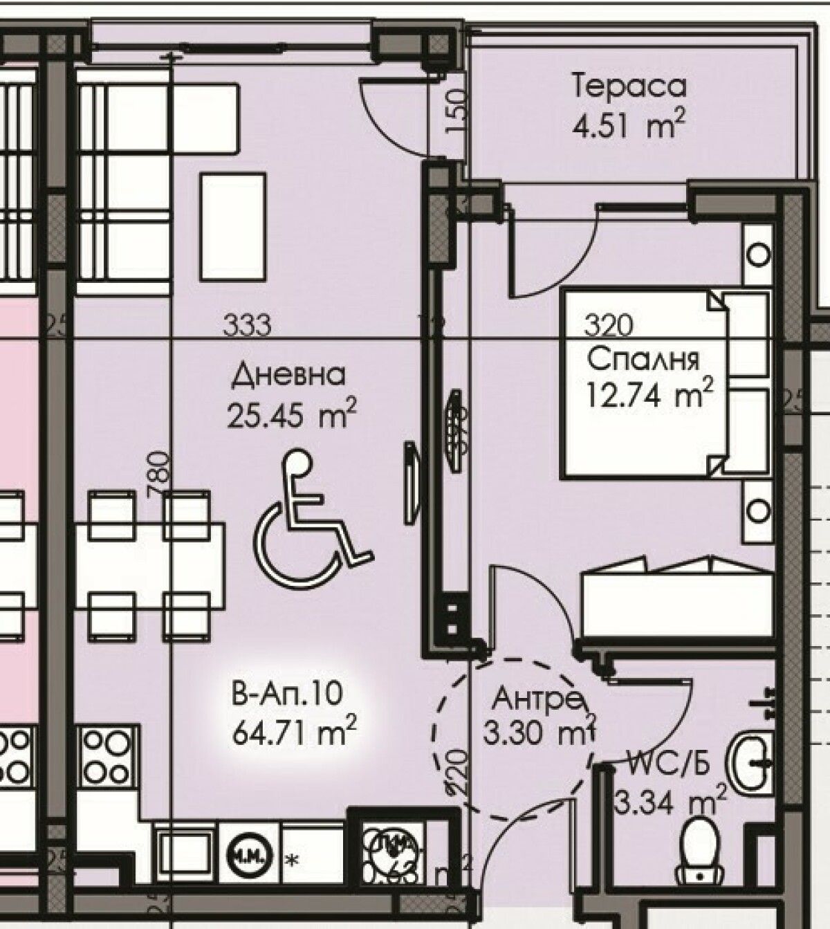 Двустаен апартамент в Бургас, Изгрев - 65 кв.м за 1195 €/кв.м - Снимка #1