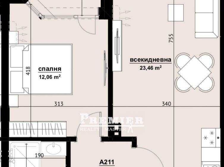 Двустаен апартамент в Бургас, Акациите - 64 кв.м за 1360 €/кв.м - Снимка #1