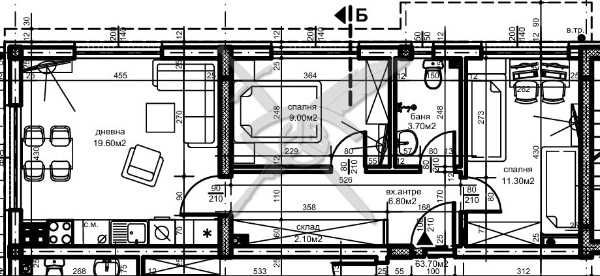 Тристаен апартамент в Пловдив, Христо Смирненски - 72 кв.м за 1221 €/кв.м - Снимка #1