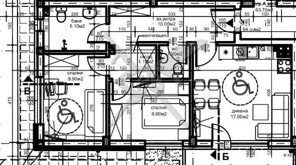 Тристаен апартамент в Пловдив, Христо Смирненски - 74 кв.м за 1188 €/кв.м - Снимка #1