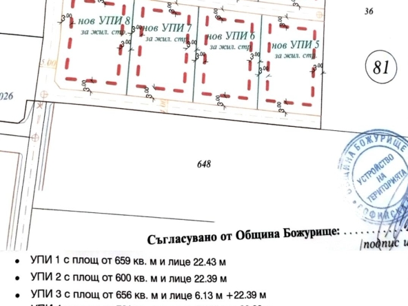 Парцел в с. Храбърско, Област София-област - 656 кв.м за 23 €/кв.м - Снимка #1