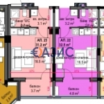 Едностаен апартамент в Приморско - 41 кв.м за 612 €/кв.м - Снимка #1