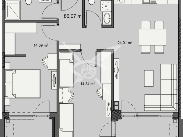 Тристаен апартамент в Бургас, Изгрев - 101 кв.м за 977 €/кв.м - Снимка #1